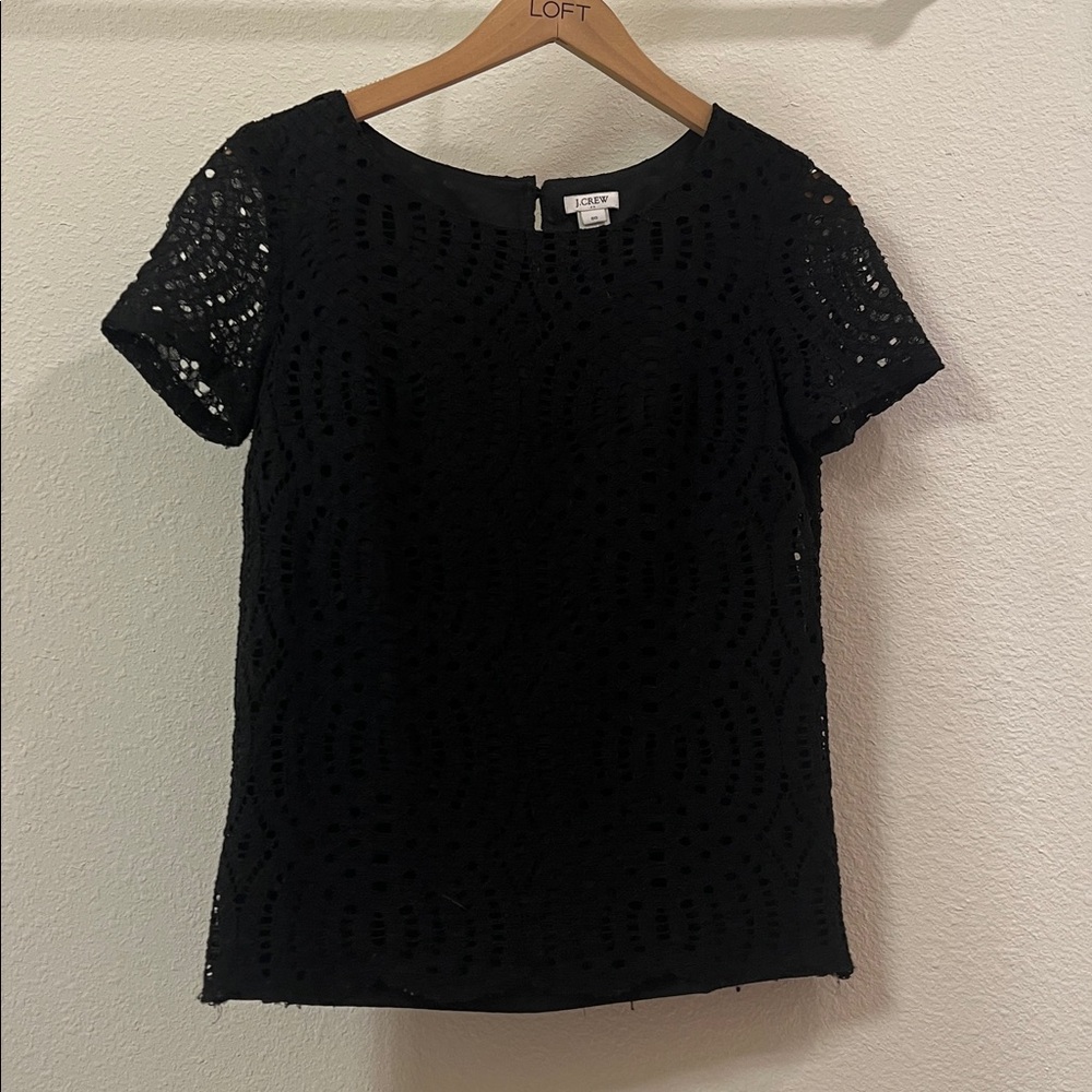 J. Crew Black Lace Blouse